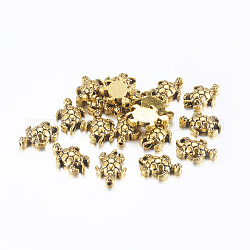 Perline in lega stile tibetano, tartaruga, cadmio & nichel &piombo libero, oro antico, 12.5x9x4mm, Foro: 1 mm, circa 1049pcs/1000g