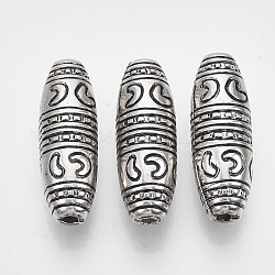 Ccb Kunststoff-Perlen, Oval, Antik Silber Farbe, 28.5x10 mm, Bohrung: 2 mm, ca. 287 Stk. / 500 g