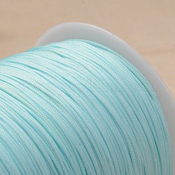 Polyester Cord, Knotting Cord Beading String, for Bracelet Making, Light Sky Blue, 1mm, about 300meter/roll