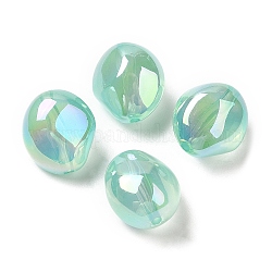 Perles en acrylique transparente, riz, vert printemps moyen, 15x13.5x11mm, Trou: 1.5mm