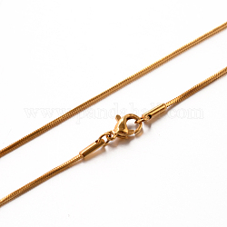 Вакуумное покрытие 304 ожерелья из змеиной цепи из нержавеющей стали, золотые, 17.7 дюйм (45 см), 0.9 мм