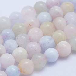 Chapelets de perles en morganite naturelle, ronde, Grade a, 6~6.5mm, Trou: 1mm, Environ 64 pcs/chapelet, 15.5 pouce (39.5 cm)