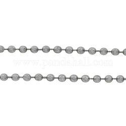 Iron Ball Bead Chains, Soldered, Nickel Free, with Spool, Antique Silver, 1.5mm, about 328.08 Feet(100m)/roll