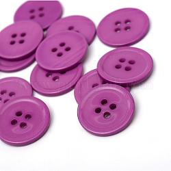 4-Hole Plastic Buttons, Flat Round, Old Rose, 22x2mm, Hole: 2mm
