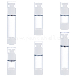Benecreat 6 Uds 3 botellas de bomba de loción sin aire transparentes de estilo, Botellas de vacío de viaje de plástico recargables para loción, perfume, aceite esencial, base, tóner líquido