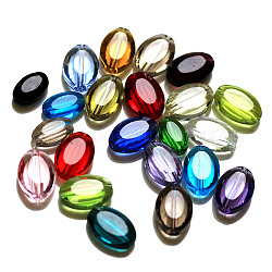 Imitation österreichischen Kristallperlen, Klasse aaa, facettiert, Oval, Mischfarbe, 11.5x8x4 mm, Bohrung: 0.9~1 mm