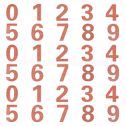 Superfindings 40pcs 10 números pegatinas de pared de acrílico, patrón de grano de madera, número 0~9, tierra de siena, tierra de siena, 1-7/8 pulgada (48 mm), 4pcs / número