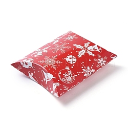 クリスマスギフトカード枕箱  ホリデーギフト用  キャンディーボックス  クリスマスクラフトパーティーの好意  レッド  16.5x13x4.2cm