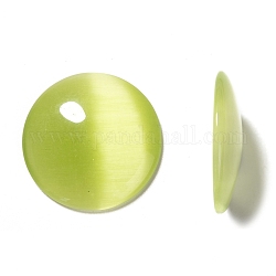 Ojo de gato cabujones de cristal, medio redondo / cúpula, oliva, aproximamente 25 mm de diámetro, 5 mm de espesor