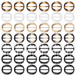 FINGERINSPIRE 24PCS 2inch Coat Belt Buckle 6 Styles Oval Resin Scarves Buckle T-shirt Buckle Resin Silk Scarf Buckle Clothing Ring Wrap Holder for Clothing Blouse Scarf Fashion Decoration Accessories