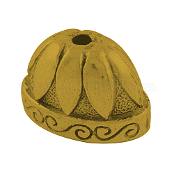 Abalorios de conos de aleación de estilo tibetano, para borlas colgante, sin plomo y cadmio, oro antiguo, 13.5x20x12mm, agujero: 2.5 mm, aproximamente 210 unidades / 1000 g