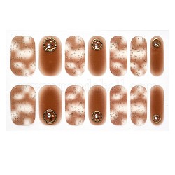 Полное покрытие ногтей омбре, блестящие пудровые цветные уличные полоски для ногтей, самоклеящийся, для украшения ногтей, Перу, 24x8 мм, 14шт / лист