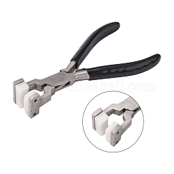 45# Carbon Steel Jewelry Pliers, Nylon Jaw Pliers, Bending Pliers, Ferronickel, Stainless Steel Color, 14.5x8.25x2.55cm