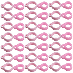 Gorgecraft 60Pcs 2 Style Silicone Pendant, for Electronic stylus & Lighter Making, Ring, Pink, 16x12~13x6mm, Hole: 2.5mm, 8mm inner diameter, 30pcs/style
