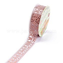 Bud Silk Stationery Stickers, Glittery Hollow Out Lace Tape, for Masking Tape DIY Sticker Scrapbooking Tools, Light Coral, 1.5x0.02cm, 1m/roll