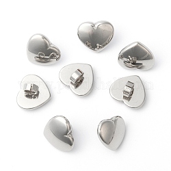304 charms de acero inoxidable de la diapositiva del corazón, color acero inoxidable, 12x14x9mm, agujero: 4 mm