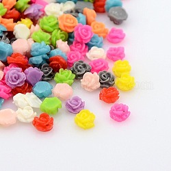 Mixed Color Little Flower Resin Cabochons, 5x2~3mm