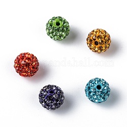 Perline palla di disco, Perline strass polimero argilla, grado a, colore misto, PP13 (1.9~2mm), 10mm, Foro: 1 mm