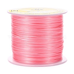 Japanese Flat Elastic Crystal String, Polyester Thread, for Stretch Bracelets Gemstone Jewelry Making, Pink, 0.5mm, about 65.6 yards(60m)/roll
