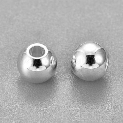 304 perline in acciaio inossidabile, rondelle, argento, 5x4mm, Foro: 2 mm