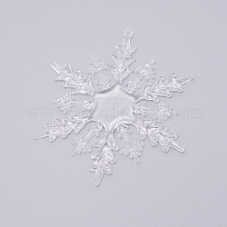 Acrylic Transparent Pendants, Snowflake, for Christmas, Clear, 105x88x7mm, Hole: 2mm