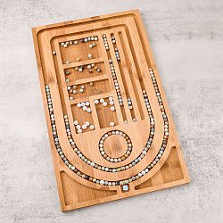 木製ビーズデザインボード  ネックレスデザインボード  DIYビーズジュエリー作りトレイ  長方形  キャメル  45.5x28x1.5cm