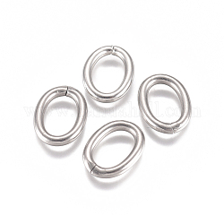 Anneaux de jonction en 304 acier inoxydable, anneaux de jonction ouverts, ovale, couleur inoxydable, 12 jauge, 13.5x10x2mm, diamètre intérieur: 9.5x6 mm