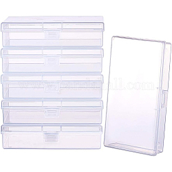 Benecreat 6 paquet rectangle en plastique transparent boîte de contenants de rangement pour perles avec couvercles rabattables pour petits objets, des pilules, herbes, petite perle, trouvailles de bijouterie - 5.2 x 3 x 1.18 cm