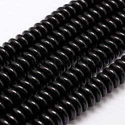 Natural Agate Bead Strands, Dyed, Rondelle, Black, 10.5~11x4mm, Hole: 1mm, about 100pcs/strand, 14 inch