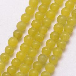 Natürlichen Oliven Jade Perlen Stränge, Runde, 3~3.5 mm, Bohrung: 0.7 mm, ca. 115~125 Stk. / Strang, 16 Zoll