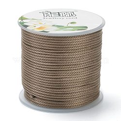 Полиэстер плетеные шнуры, для изготовления ювелирных изделий из бисера, верблюжие, 1.5 мм, около 21.87 ярда (20 м) / рулон