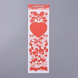 Bowknot & Heart Pattern Decorative Stickers Sheets, for Scrapbooking, Calendars, Arts, Kids DIY Crafts, Red, 260x80mm