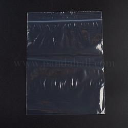 Sacs en plastique à fermeture éclair, sacs d'emballage refermables, joint haut, sac auto-scellant, rectangle, blanc, 26x18 cm, épaisseur unilatérale : 2.1 mil (0.055 mm), 100 pcs /sachet 