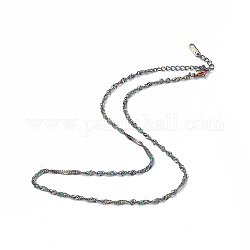 Ионное покрытие (ip) 304 ожерелье из сингапурской цепи из нержавеющей стали для мужчин и женщин, Радуга цветов, 15.94 дюйм (40.5 см)