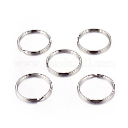 Portachiavi in ferro placcato platino con inserti portachiavi, anello, 35x3mm
