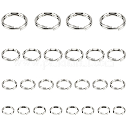 Unicraftale 304 разрезные кольца из нержавеющей стали, кольца с двойной петлей, цвет нержавеющей стали, 4.5~8x1 мм, внутренний диаметр: 3.5~7 мм, 800 шт / коробка