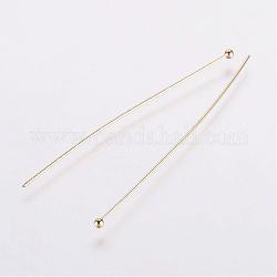 Rack Plating Brass Ball Head pins, Long-Lasting Plated, Electroplated, Golden, 40.5x0.5mm, 24 Gauge, Head: 2mm