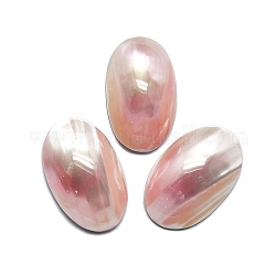 Cabuchones naturales shell, oval, rosa, 26x16~17x5~7mm