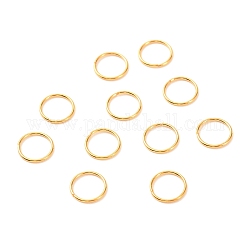Latón anillos del salto abierto, Plateado de larga duración, Plateado de larga duración, anillo redondo, real 18k chapado en oro, 20 calibre, 8x0.8mm, diámetro interior: 6.4 mm
