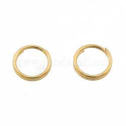 304 anelli portachiavi in ​​acciaio inox, anelli di salto a doppio anello, oro, 6x1mm, diametro interno: 5mm, singolo filo: 0.6mm