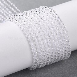 Transparent Glass Beads Strands, Faceted Round, Clear, 2mm, Hole: 0.8mm, about 175pcs/strand, 14.06~14.17 inch(35.7~36cm)