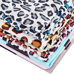 Tessuto stampato con motivo leopardato, per patchwork, cucire tessuti a patchwork, colore misto, 50x50x0.02cm, 12fogli / borsa