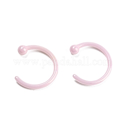 Anillos de nariz de aro de cerámica de circonio biocerámico hipoalergénico, piercings en la nariz, sin decoloración y sin níquel, rosa, 9.5x8.5mm, cabeza: 2 mm