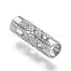 304 Edelstahl Rohr Perlen, hohl, Edelstahl Farbe, 12x4 mm, Bohrung: 3.2 mm