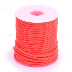Cavo di gomma sintetica tubolare in pvc a tubo cavo, avvolto intorno plastica bianca rocchetto, arancio rosso, 2mm, Foro: 1 mm, circa 54.68 iarde (50 m)/rotolo