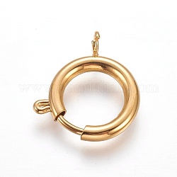 304 пружинное кольцо из нержавеющей стали, плоско-круглые, золотые, 23~24x17x3 мм, отверстие : 3 мм
