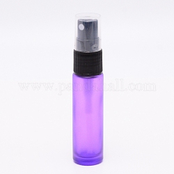 空のポータブルガラススプレーボトル  ファインミストアトマイザー  腹筋ダストキャップ付き  詰め替え式ボトル  紫色のメディア  2x9.65cm  容量：10ミリリットル