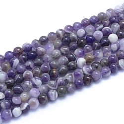 Natürlichen Amethyst Perlen Stränge, Runde, 6~6.5 mm, Bohrung: 0.8 mm, ca. 66 Stk. / Strang, 15.35 Zoll (39 cm)