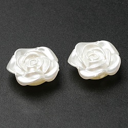Perles d'imitation en résine opaque, fleur rose, beige, 18.5x19x7mm, Trou: 1.8mm