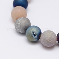 Electroplate agata naturale filamenti di perline, tondo, grado a, colore misto, 8mm, Foro: 1 mm, circa 23pcs/filo, 7.5 pollice